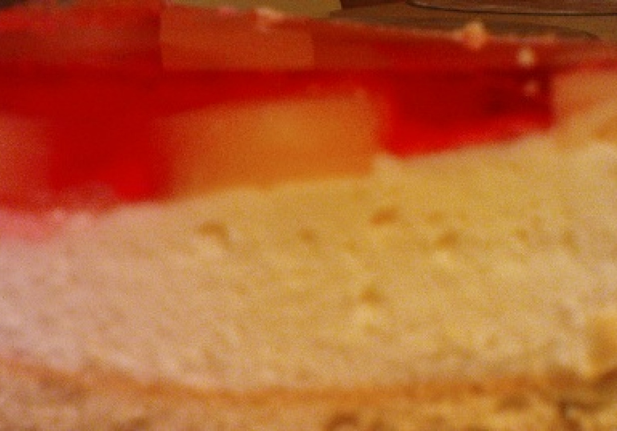 Ciasto waniliowo-kokosowe z galaretką foto