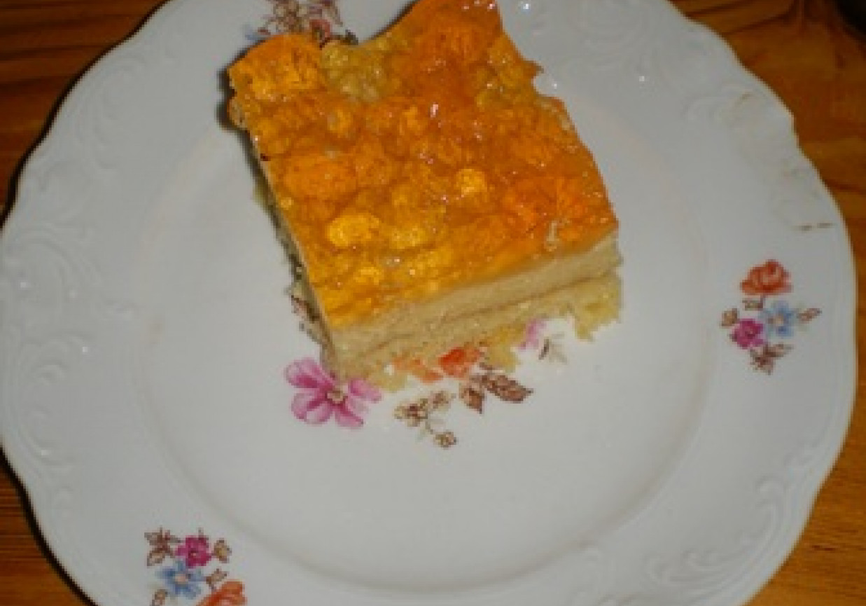 Ciasto z nektarynkami i galaretką foto