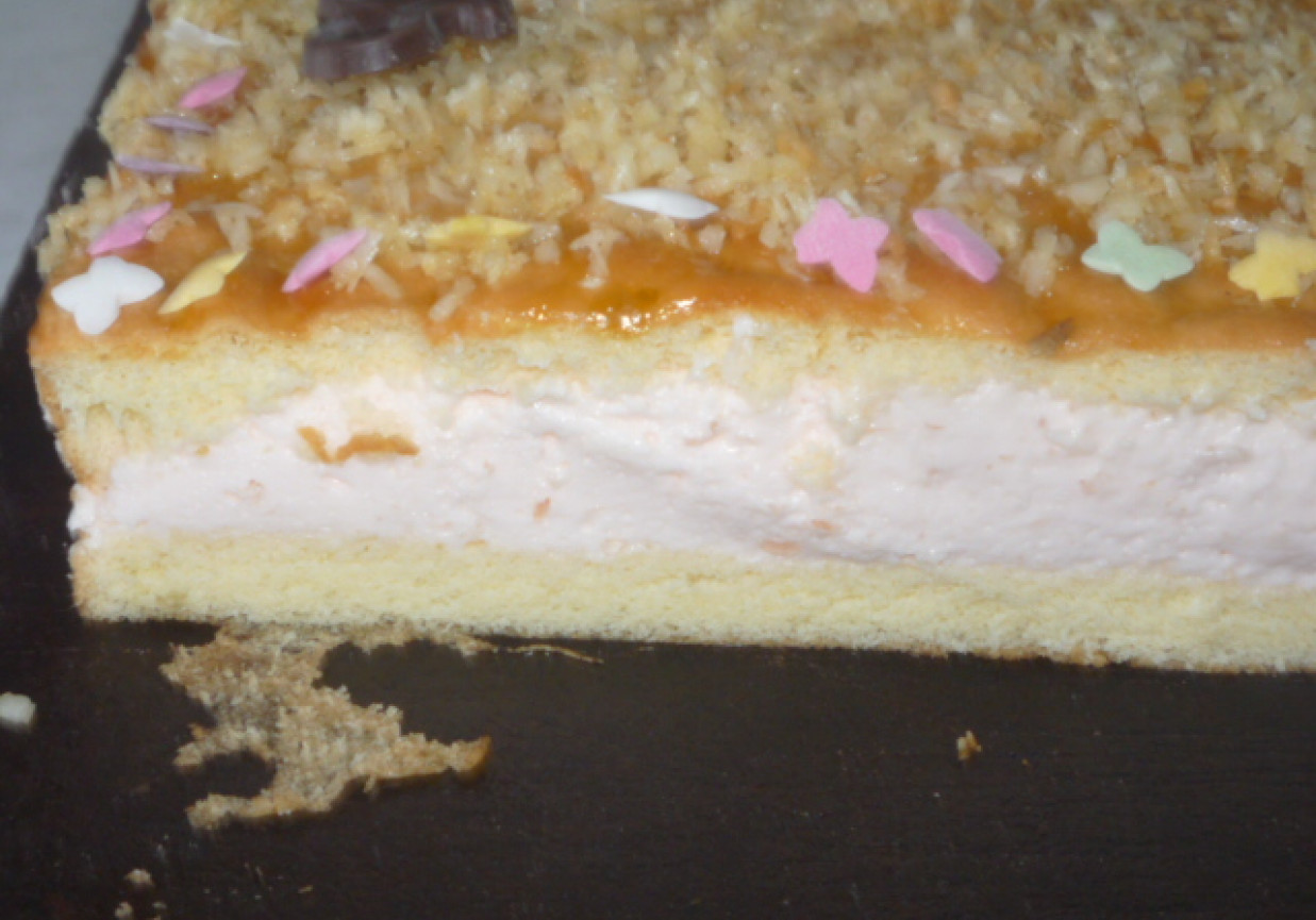 Ciasto z różowym puchem foto