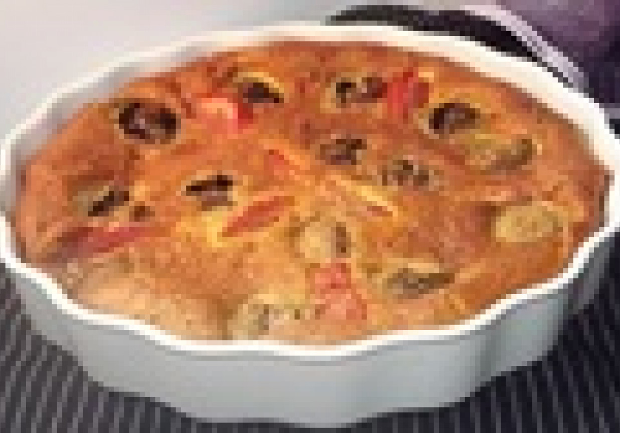 Clafoutis z  pieczarkami i pomidorem
