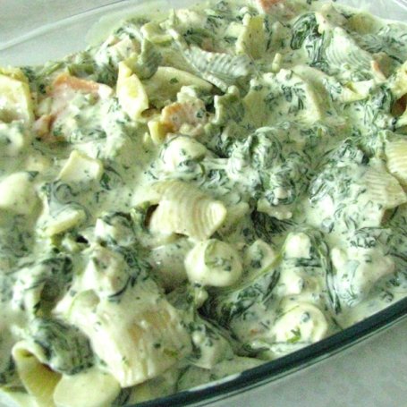 Krok 5 - Conchiglioni ze szpinakiem i kurczakiem w sosie serowym foto