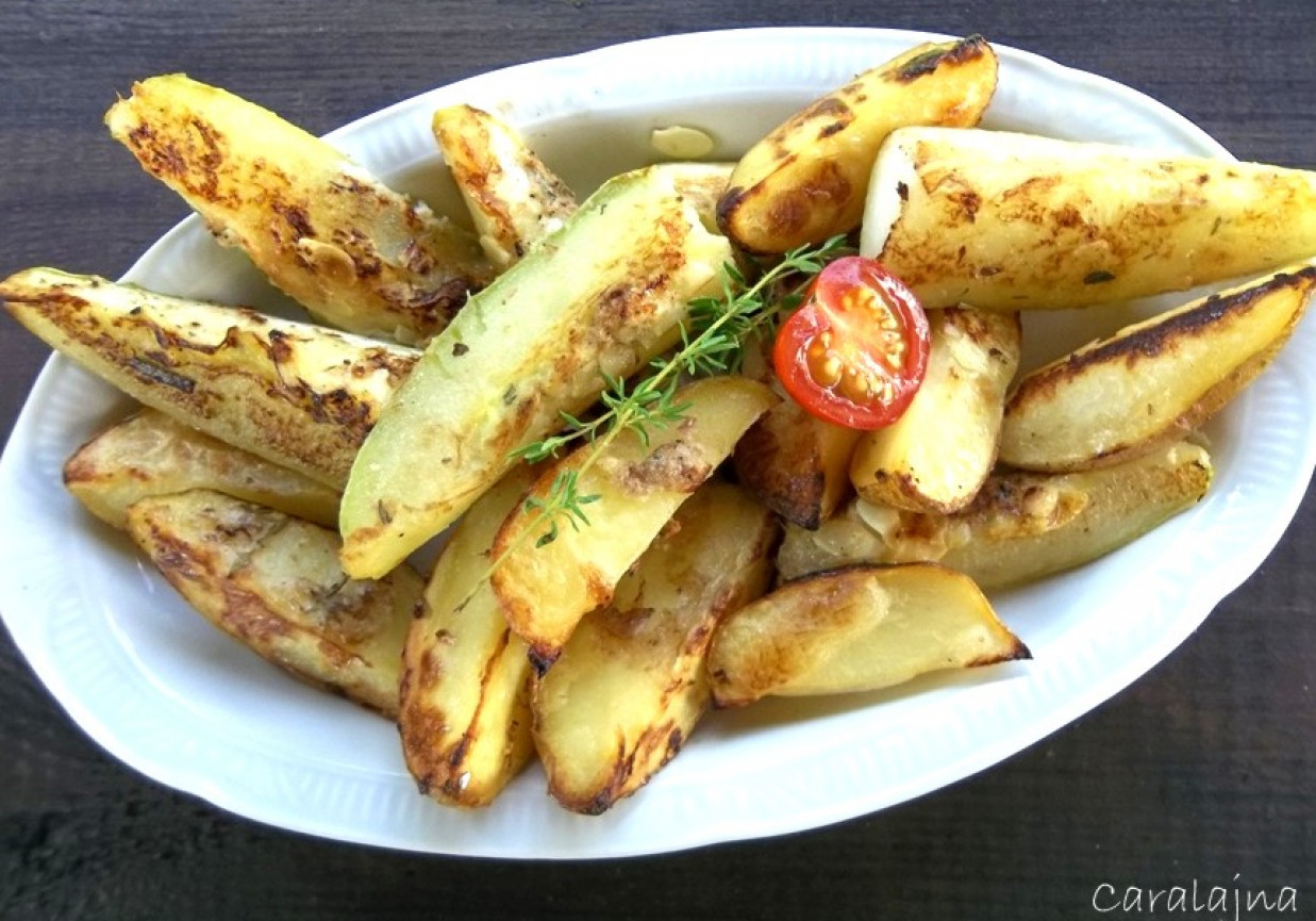 cukinia i młode ziemniaki z pieca foto