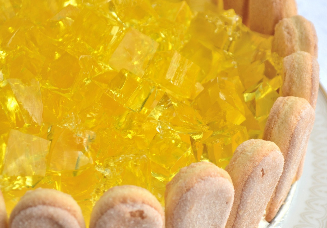 Cytrynowy sernik na zimno z kryształkami foto
