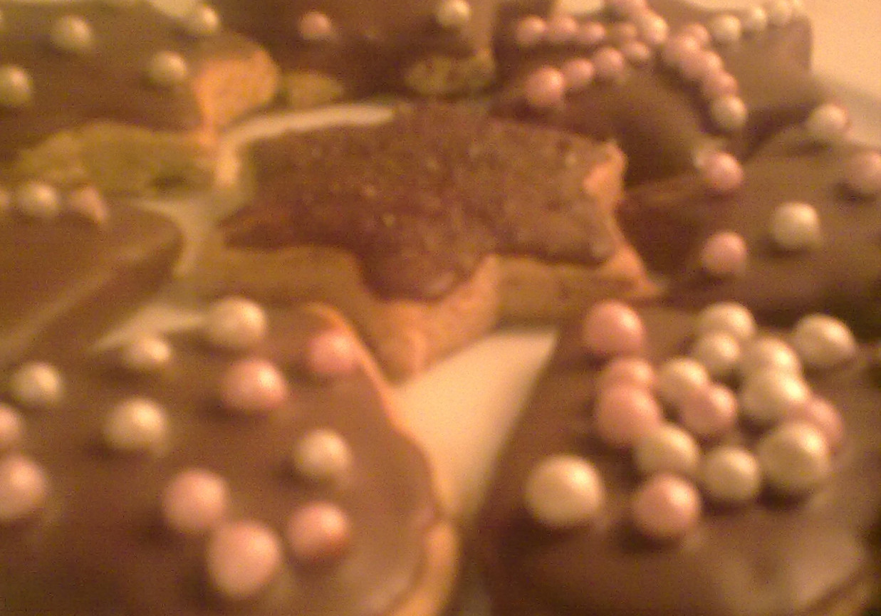 Czekoladowe ciasteczka w czekoladowej polewie foto