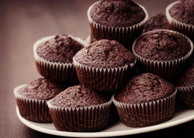 Fotografia przedstawiająca Czekoladowe muffiny (bez jajek!)