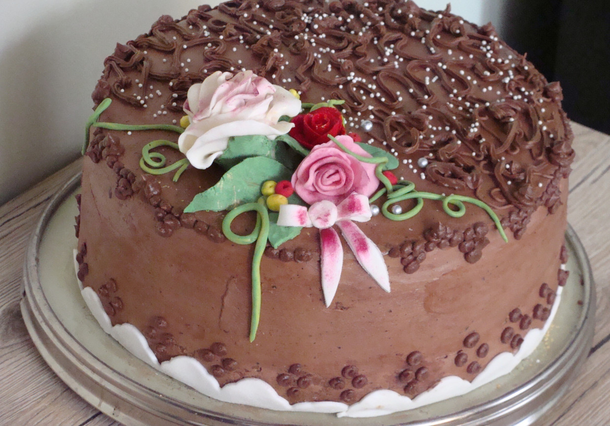 Czekoladowo-czekoladowy tort foto