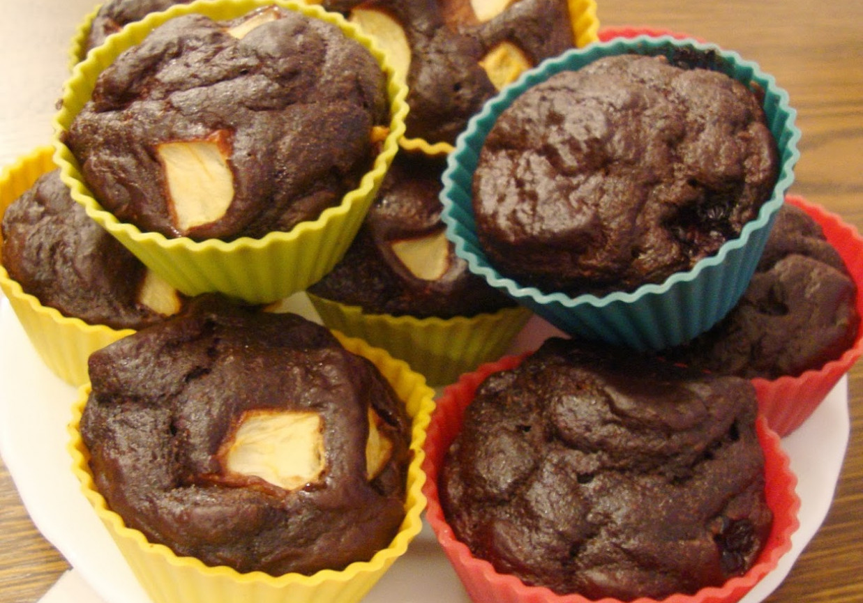 Czekoladowo-piernikowe fasolowe muffiny (bezglutenowe, bez mąki) foto