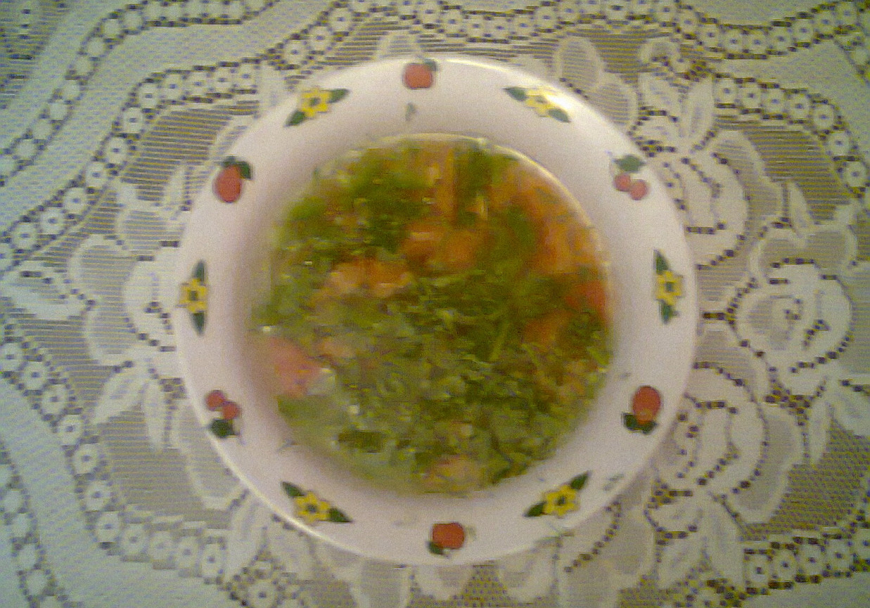 Czysta zupa pomidorowa z tuńczykiem foto