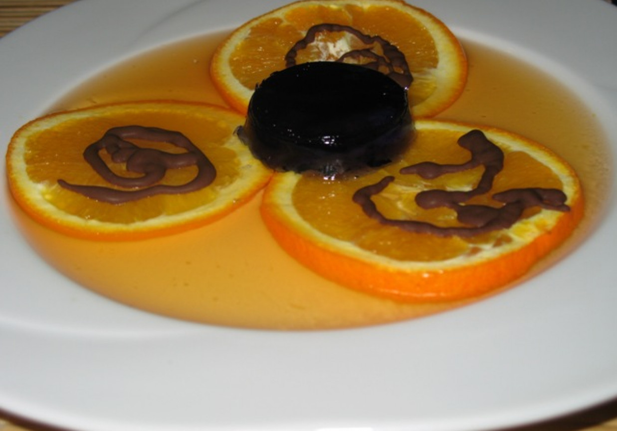 Deser pomarańczowy talerzyk foto