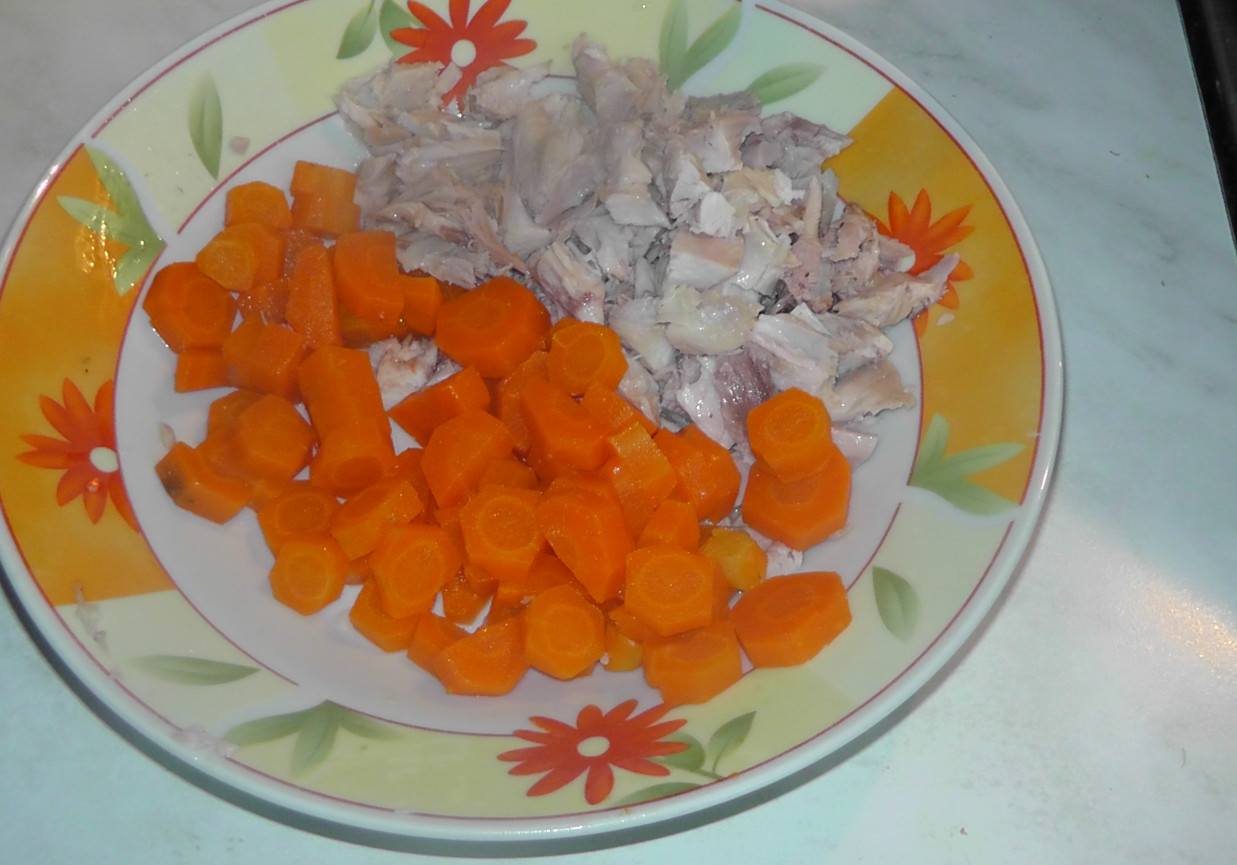 Dietetyczna potrawka z kurczaka z makaronem foto