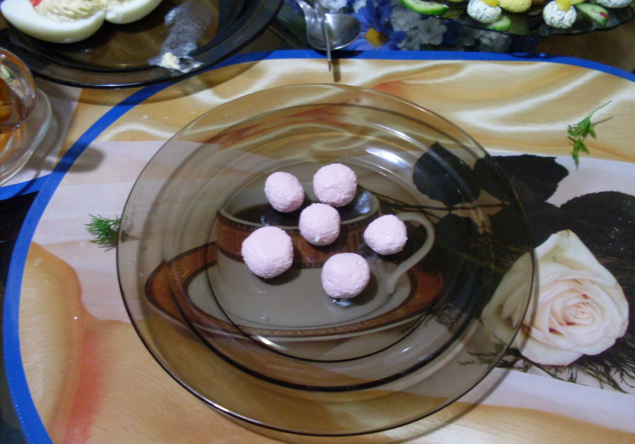 Dietetyczne kuleczki serowe- różowe słodkie foto