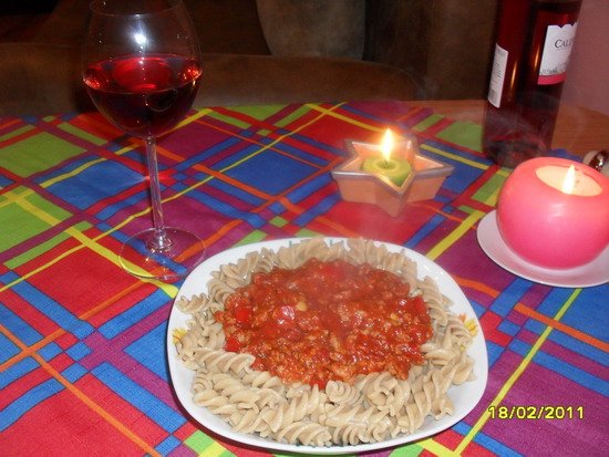 Fotografia przedstawiająca Dietetyczne spagetti wg mojego męża.