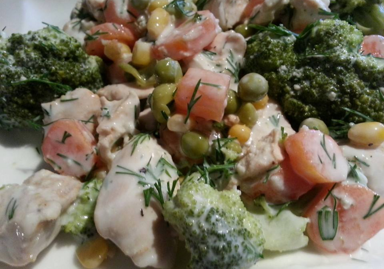 Dietetyczny Kurczak z brokułami w sosie koperkowym. foto