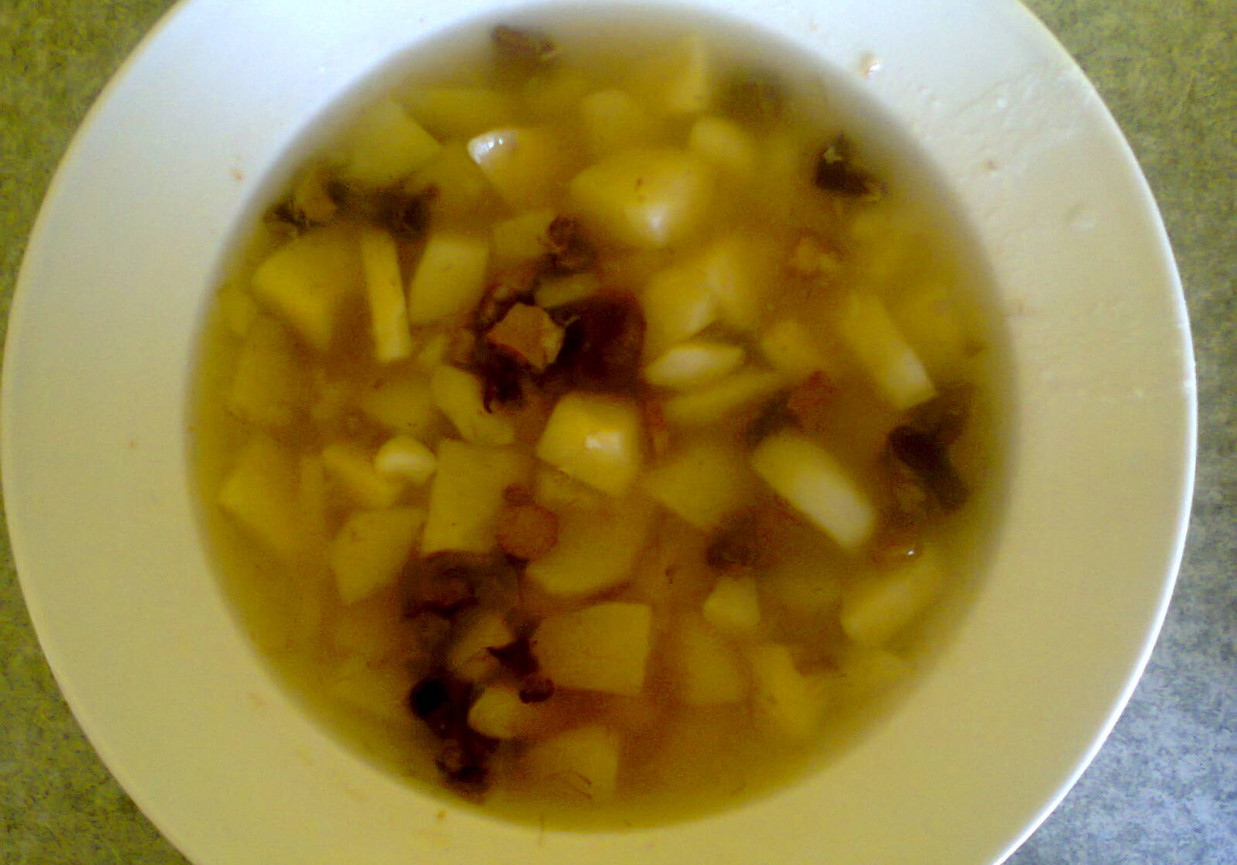 Domowa zupa z leśnych grzybów  foto