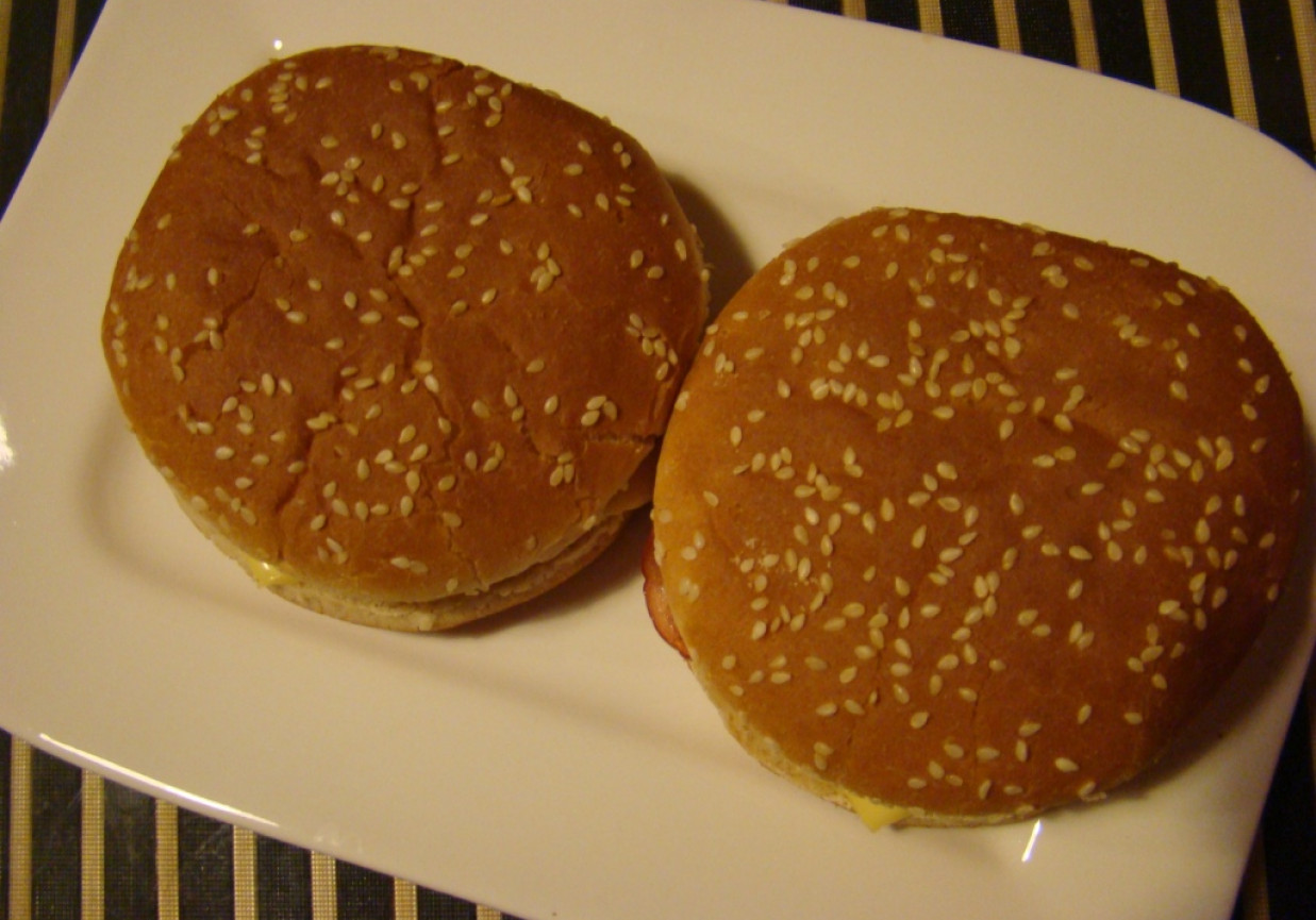 Domowe hamburgery z chipsami z wędliny foto