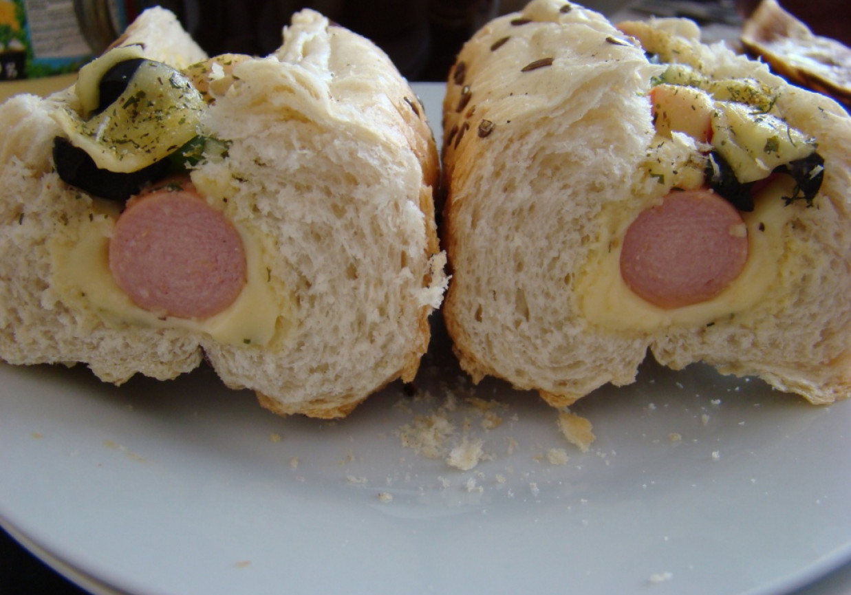 Domowe hot - dog'i foto