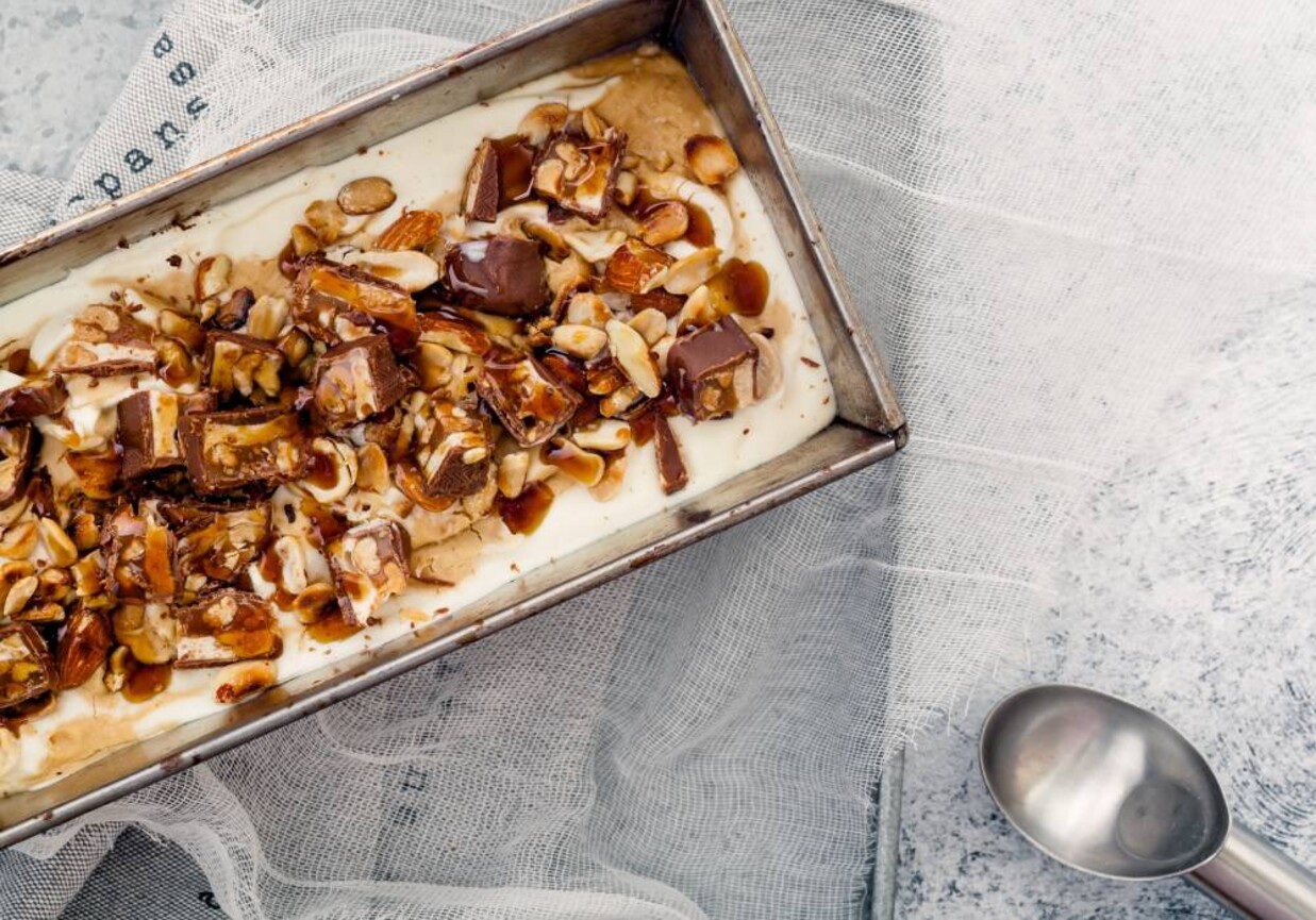 Domowe lody snickers foto