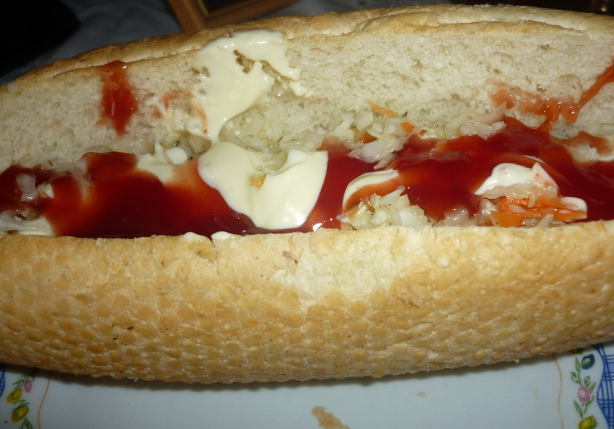 domowy hot dog foto