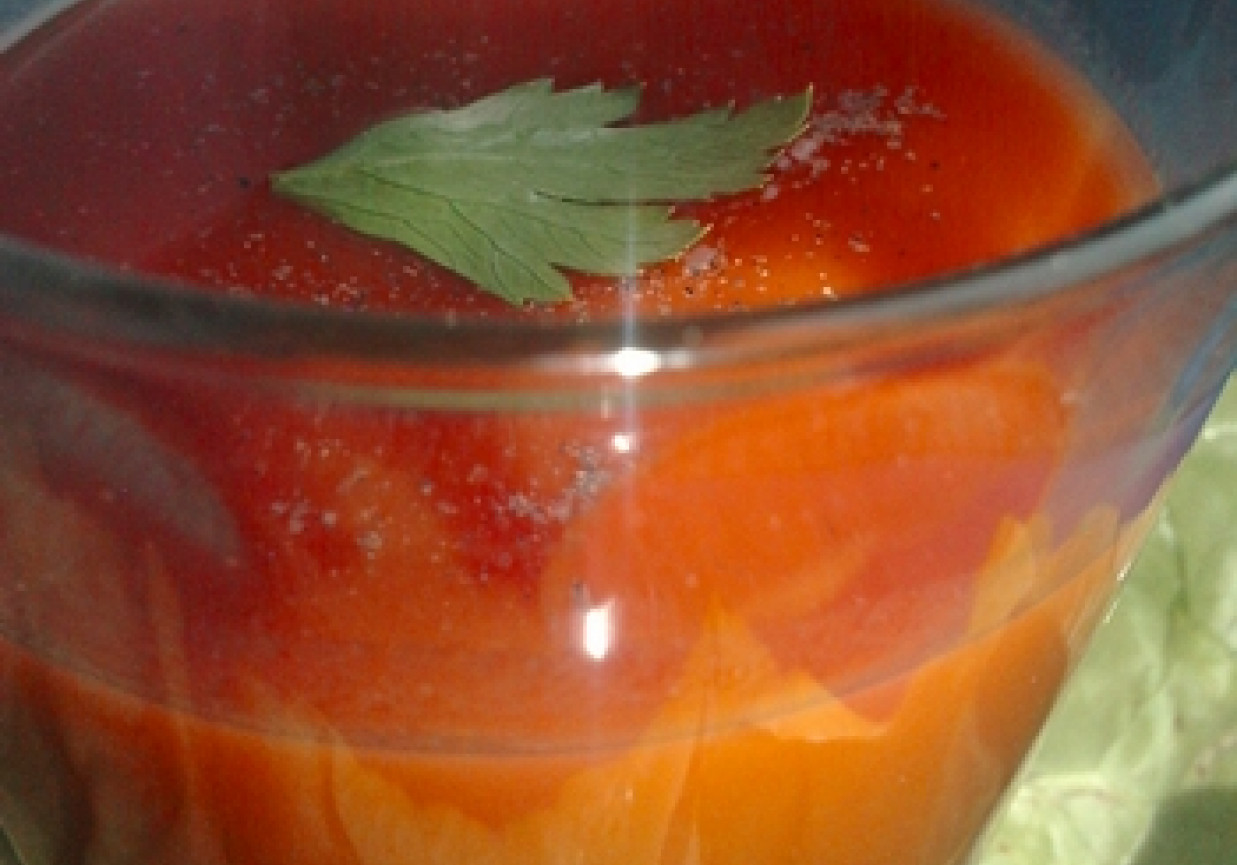 Domowy sok pomidorowy z dodatkiem selera naciowego foto