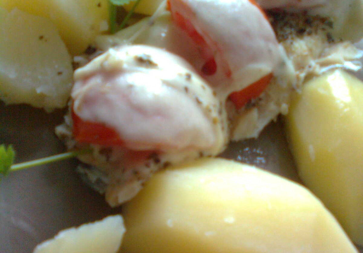 Dorsz zapiekany z pomidorami i mozzarellą foto