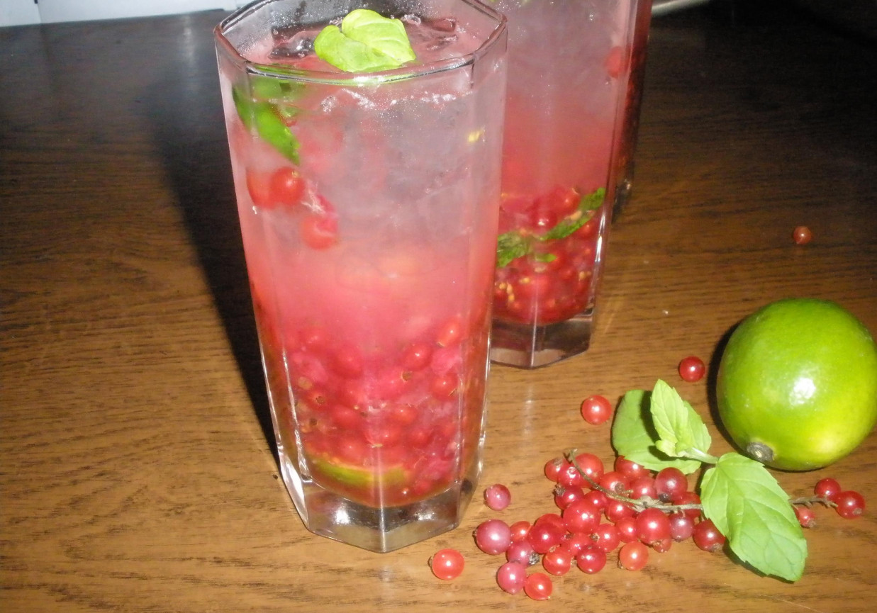 Drink Mohito z czerwoną porzeczką foto