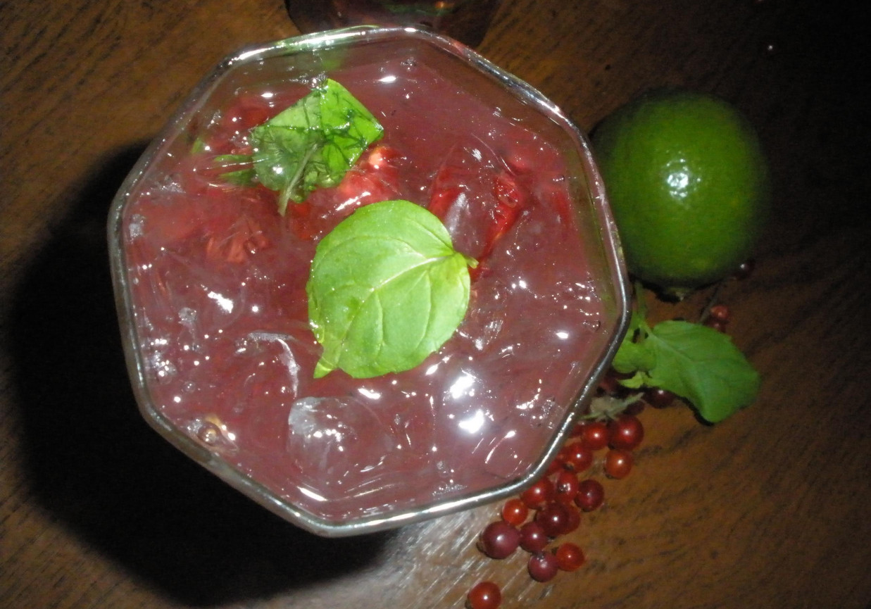 Drink Mohito z czerwoną porzeczką foto