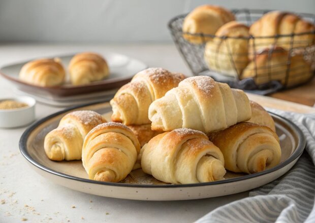 Fotografia przedstawiająca Rogaliki drożdżowe bez jajek