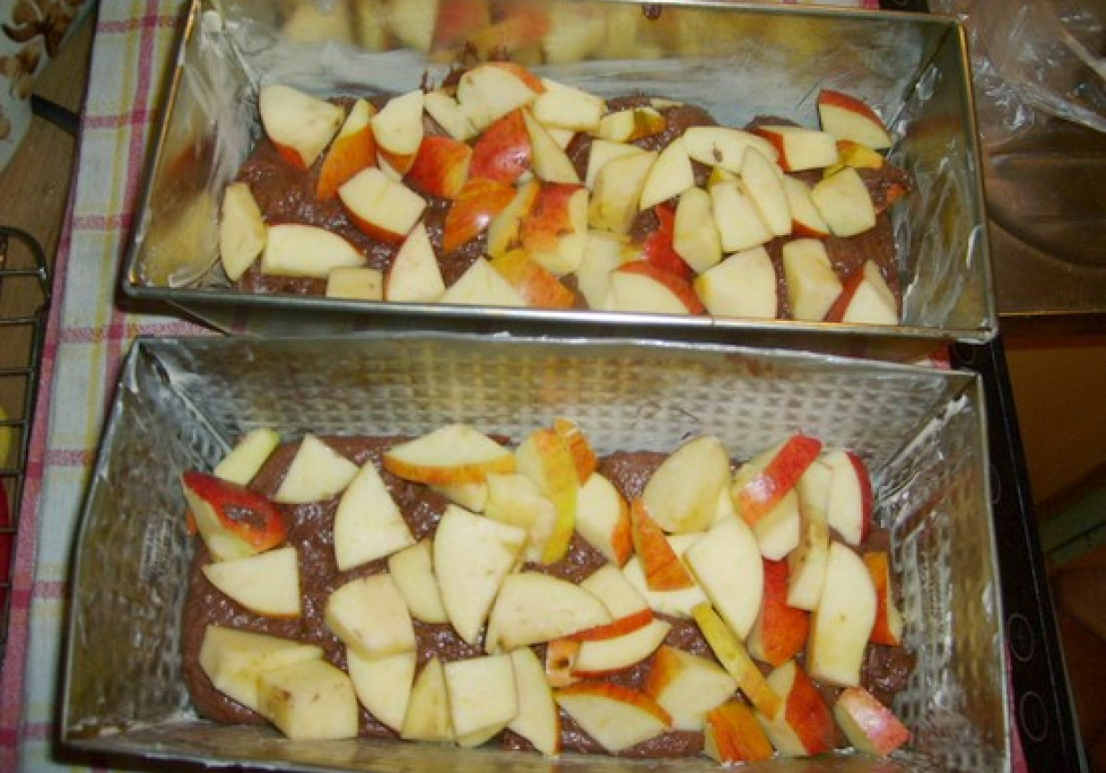 drożdżowy "murzyn" z jabłkami kruszonką..... foto