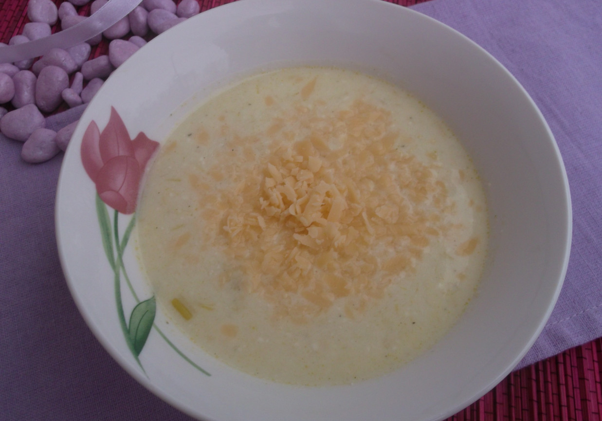Duńska zupa serowo-porowa. foto