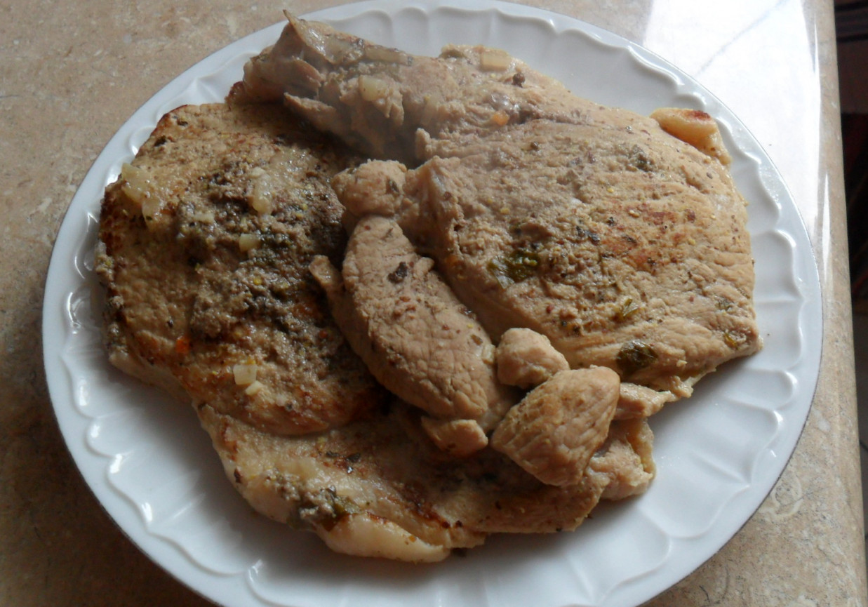 Duszona szynka w marynacie musztardowej foto