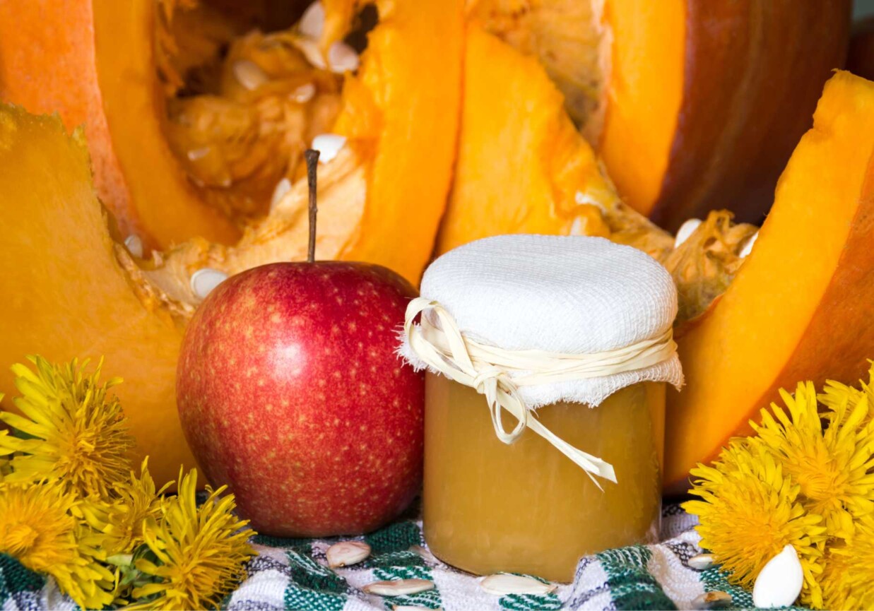 dżem z dyni i jabłek i galaretki pomarańczowej foto