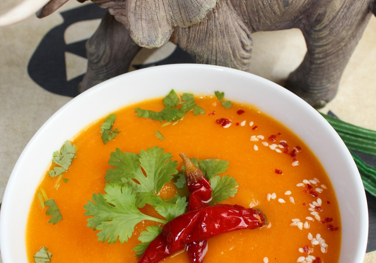 Egzotyczna zupa krem z marchewki na ostro foto