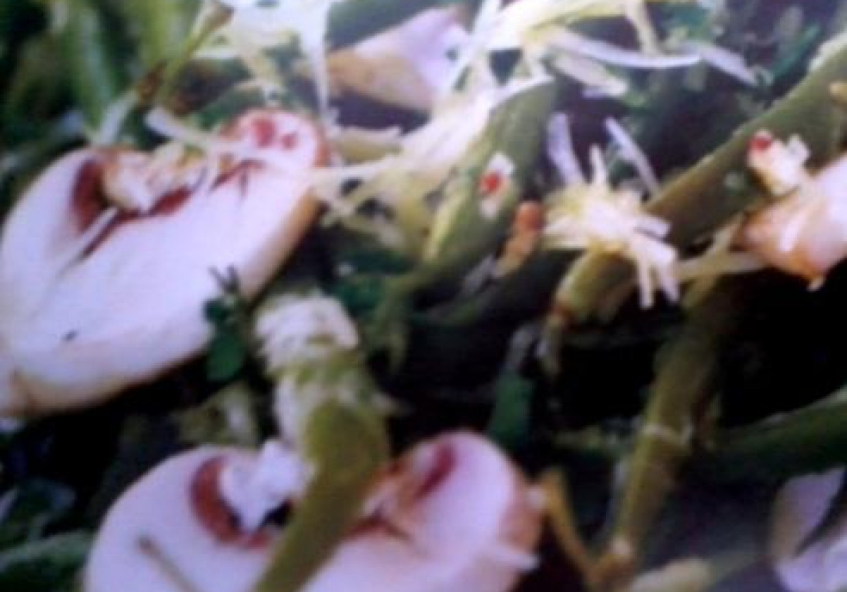 fasolka szparagowa z pieczarkami foto