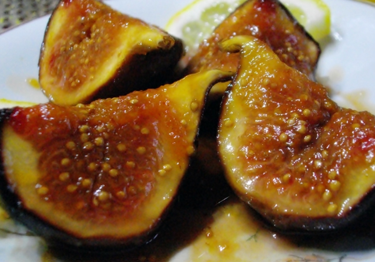 Figi karmelizowane w miodzie z likierem figowym foto