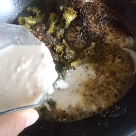 Krok 6 - Filet z indyka duszony z brokułami- z dodatkiem cebulki zielonej :) foto
