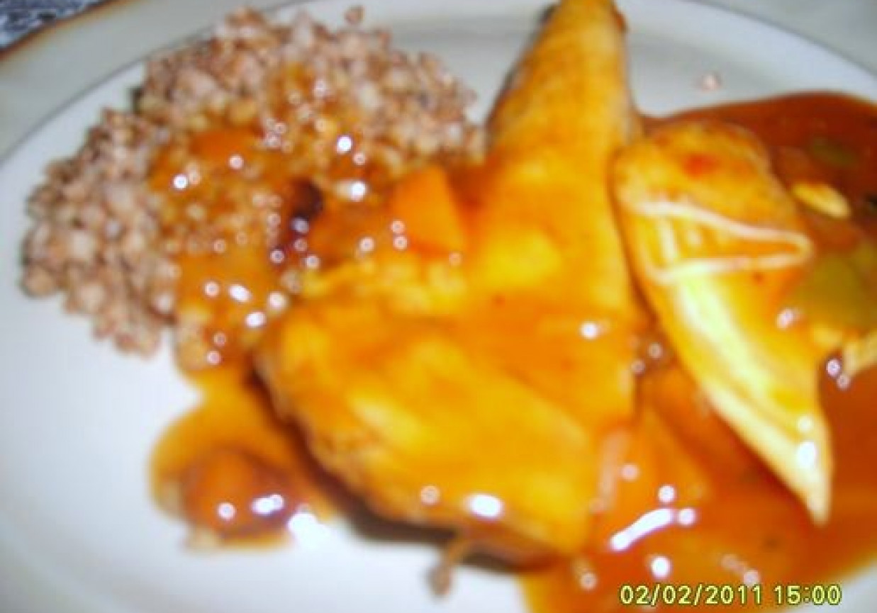 Filety z kurczaka w sosie słodko- kwaśnym foto