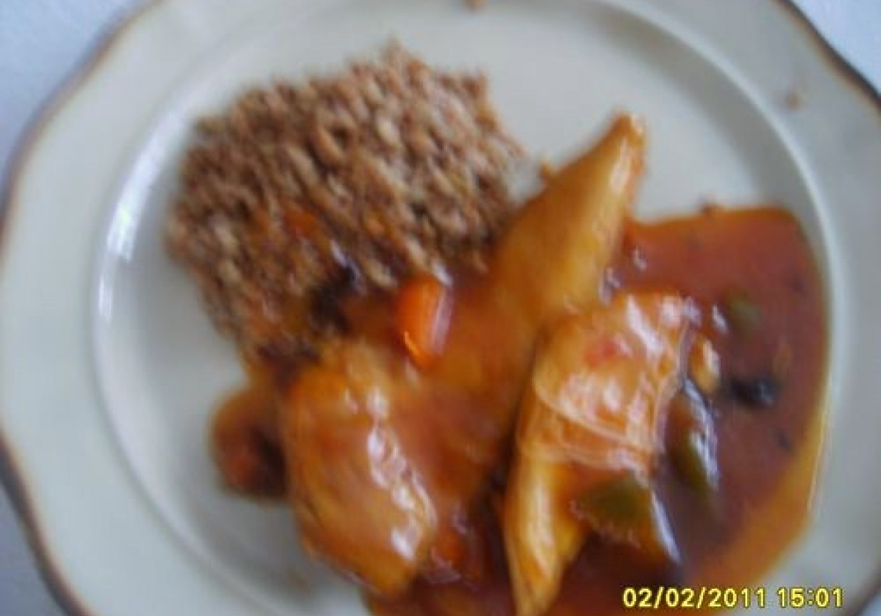 Filety z kurczaka w sosie słodko- kwaśnym foto