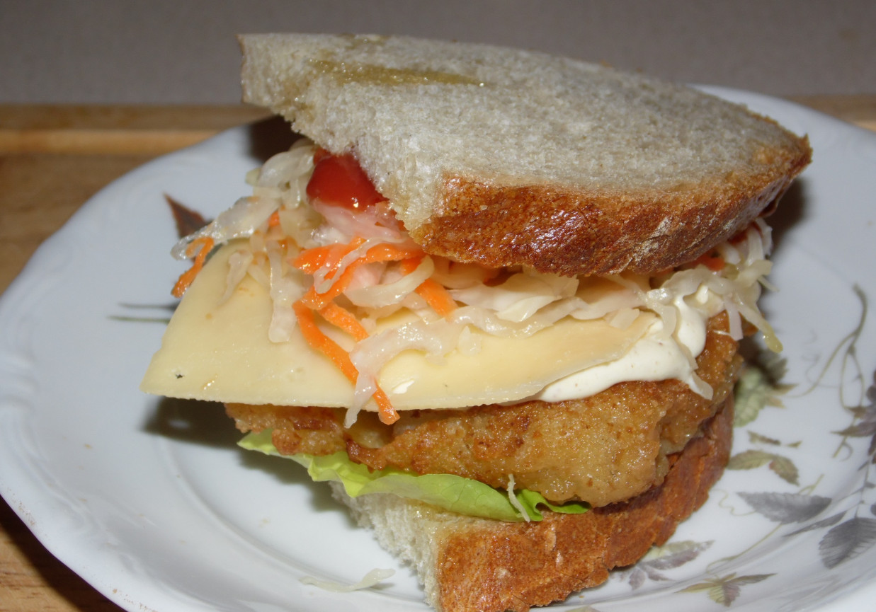 Fishburger w chlebie foto