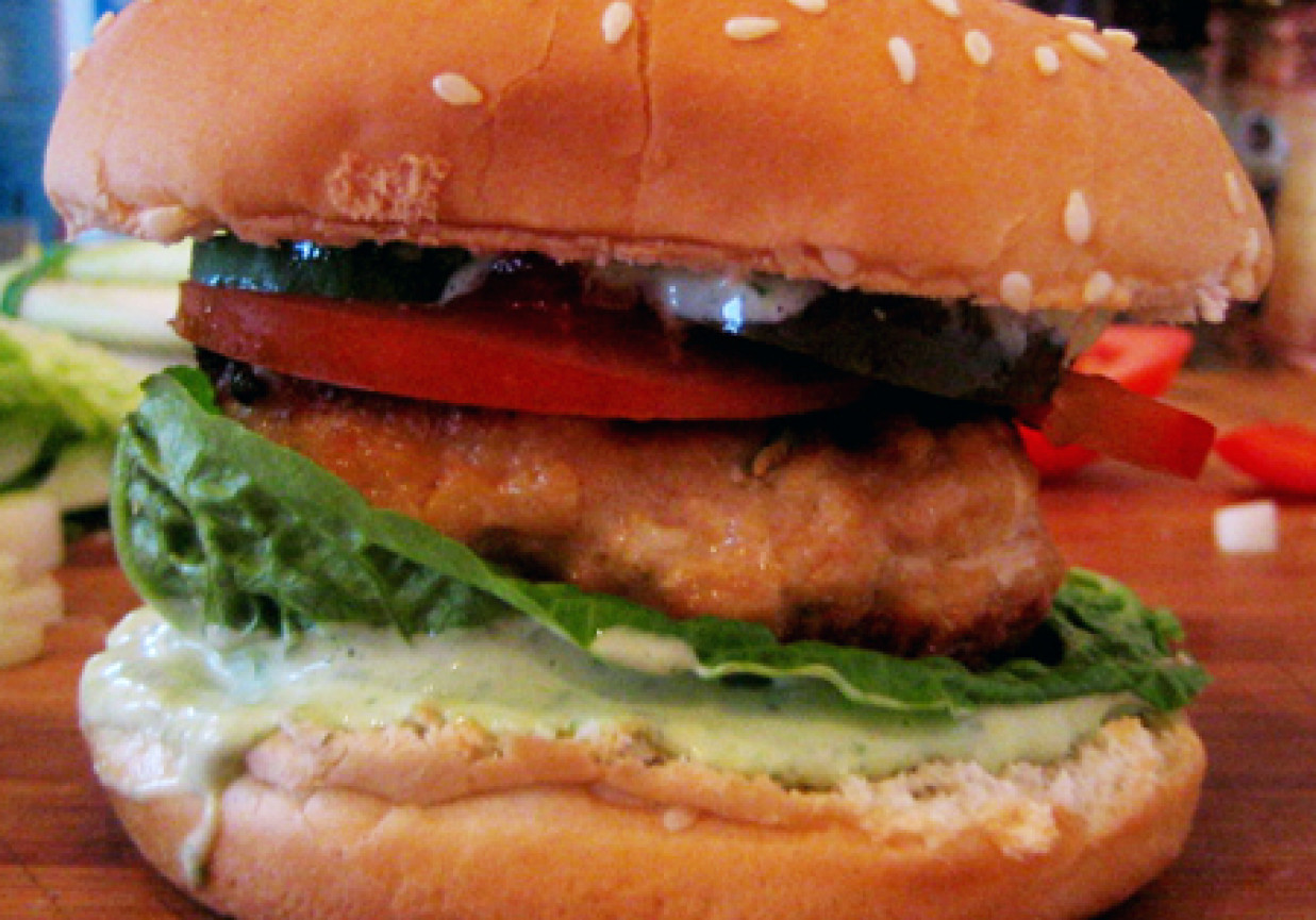 fishburger z majonezem bazyliowym foto