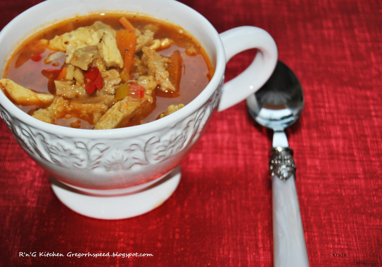 Flaczki z kotletów sojowych foto