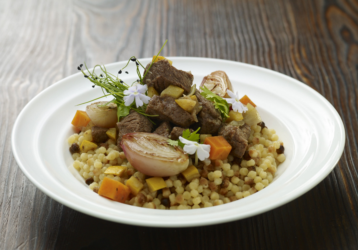 Fregola z jagnięciną foto