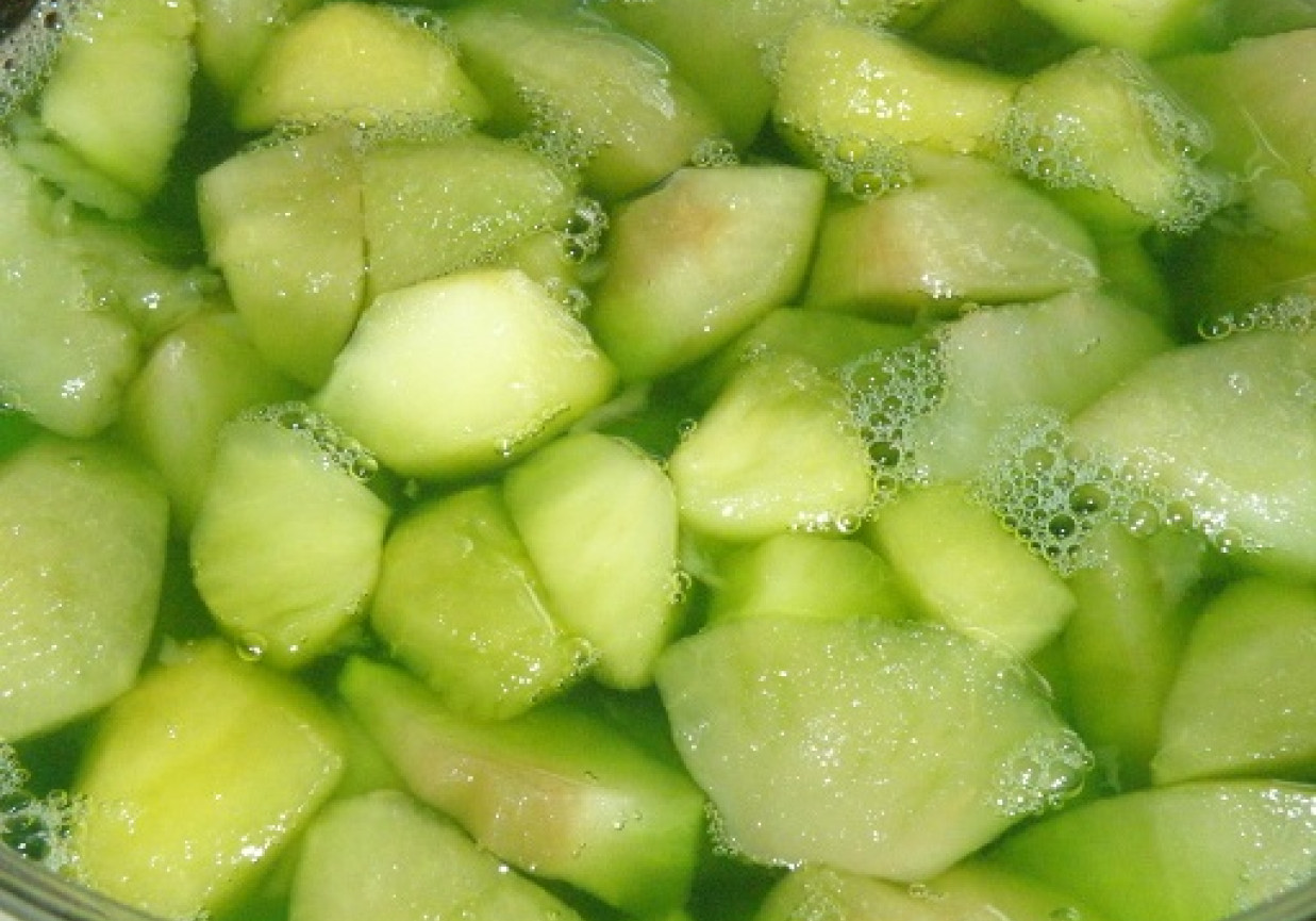 Galaretka marzankowa z jabłkami, gruszkami i limonką - dietetyczna foto