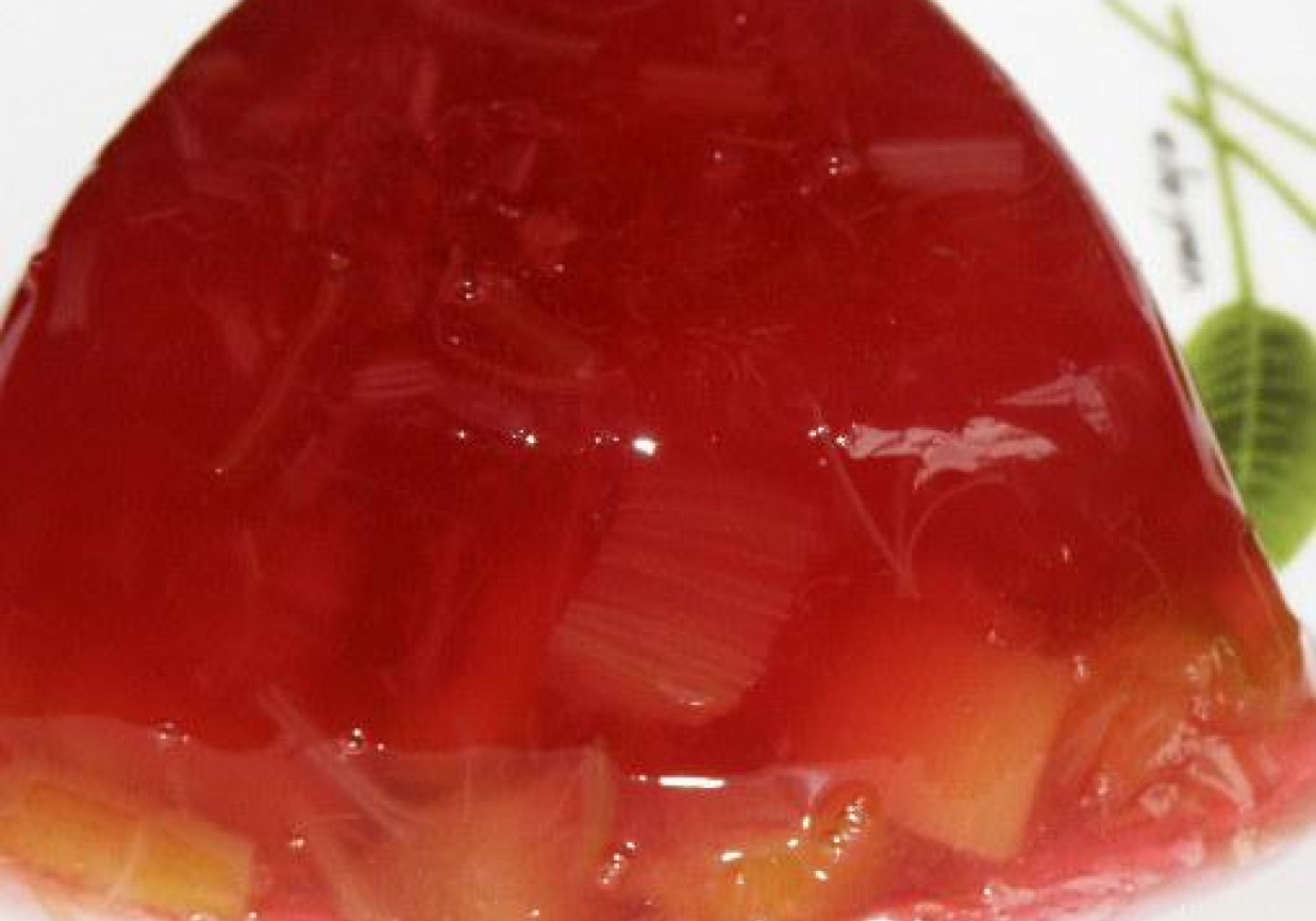 Galaretka truskawkowa z rabarbarem foto