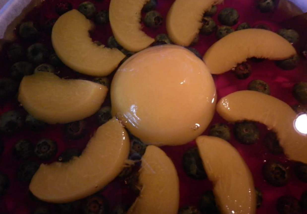 Galaretkowy zawrót głowy pod brzoskwiniowym słoneczkiem, czyli nowa wersja sernika na zimno :-) foto