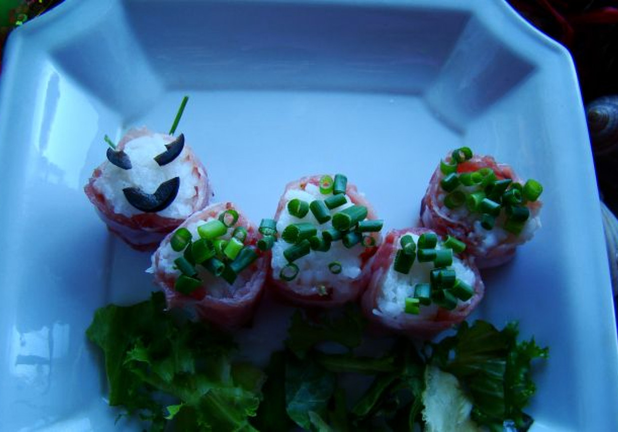 Gąsieniczka z sushi foto