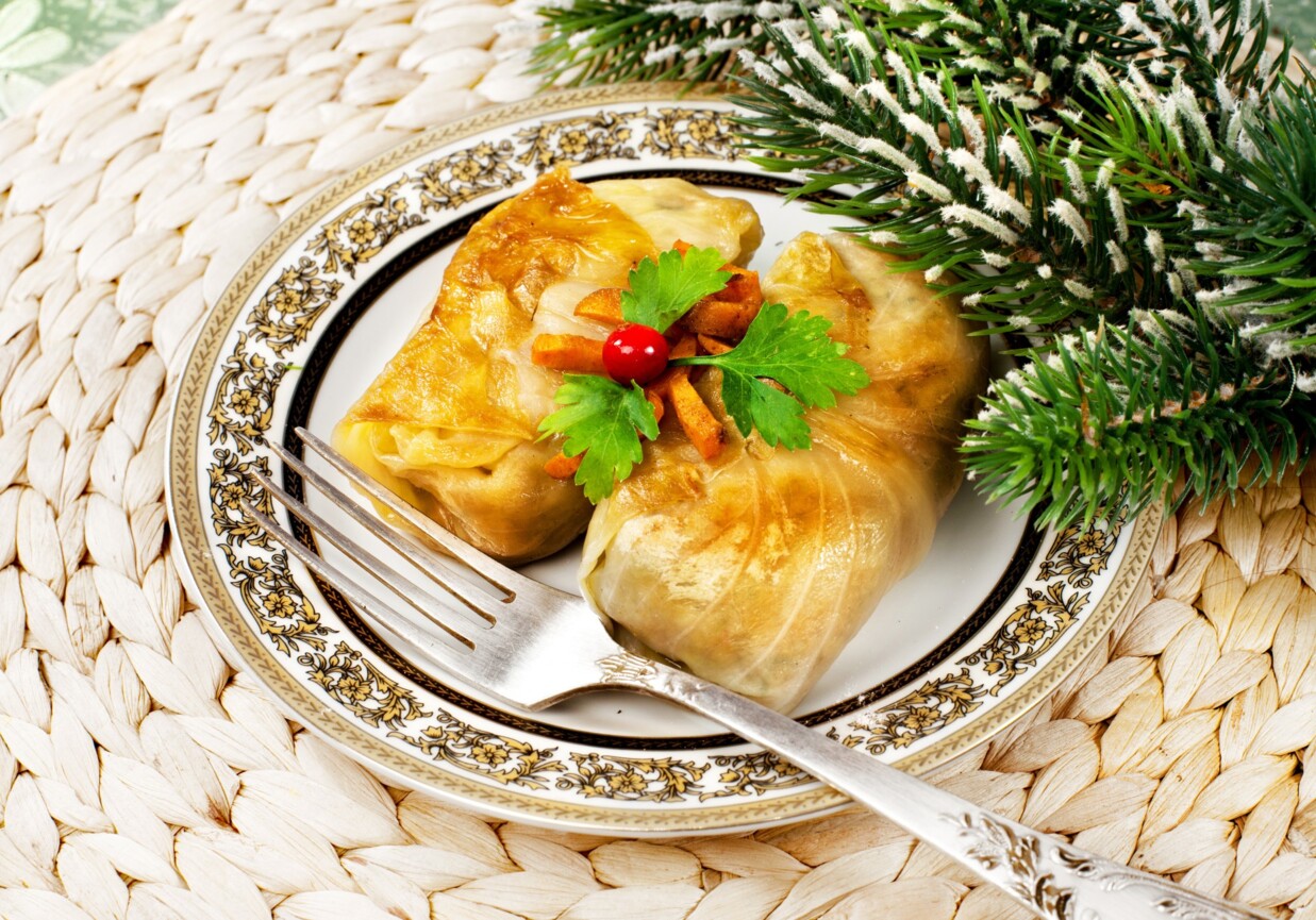 Gołąbki wigilijne z ryżem i pieczarkami foto