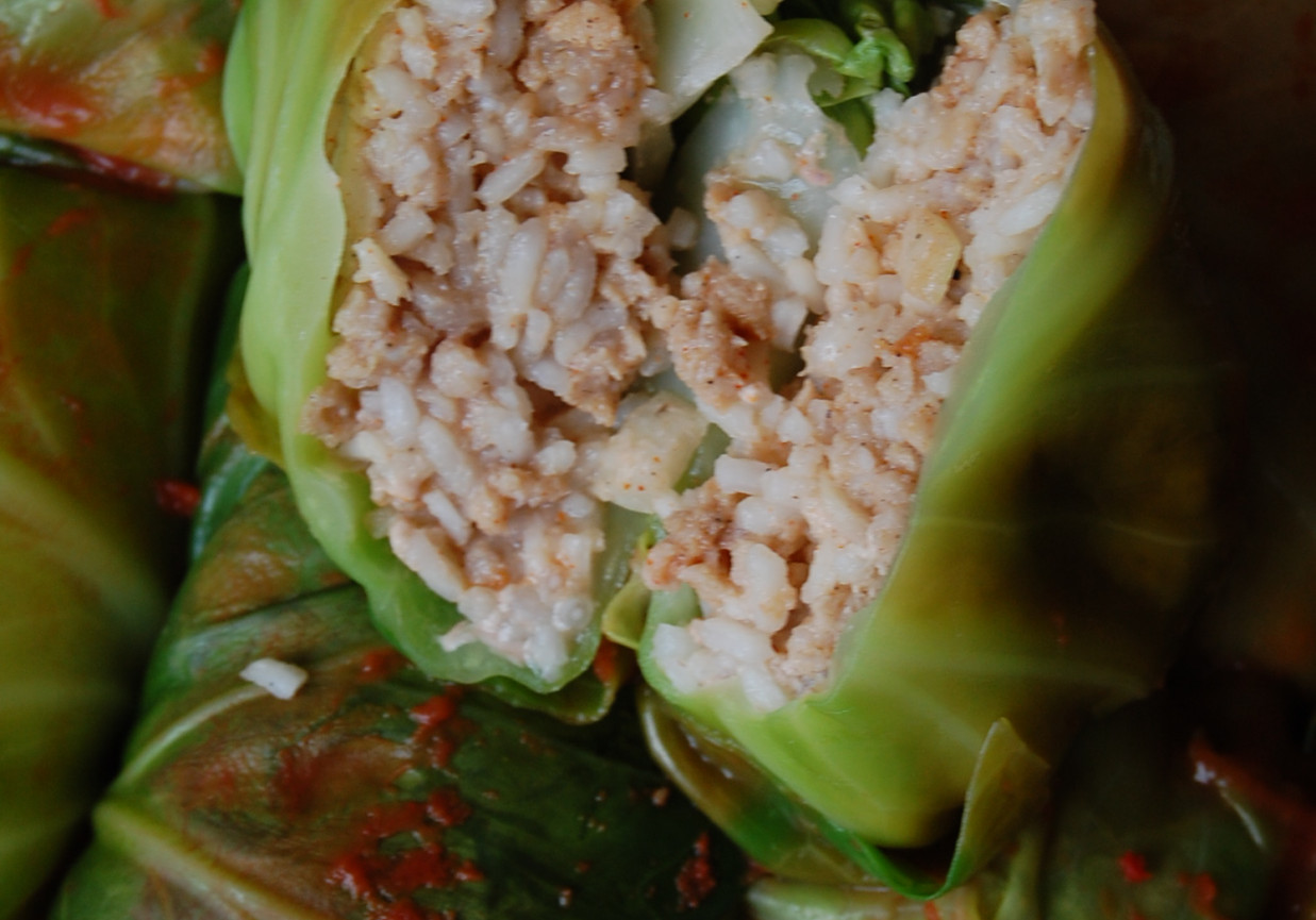 Gołąbki z młodej kapusty pieczone w piekarniku foto