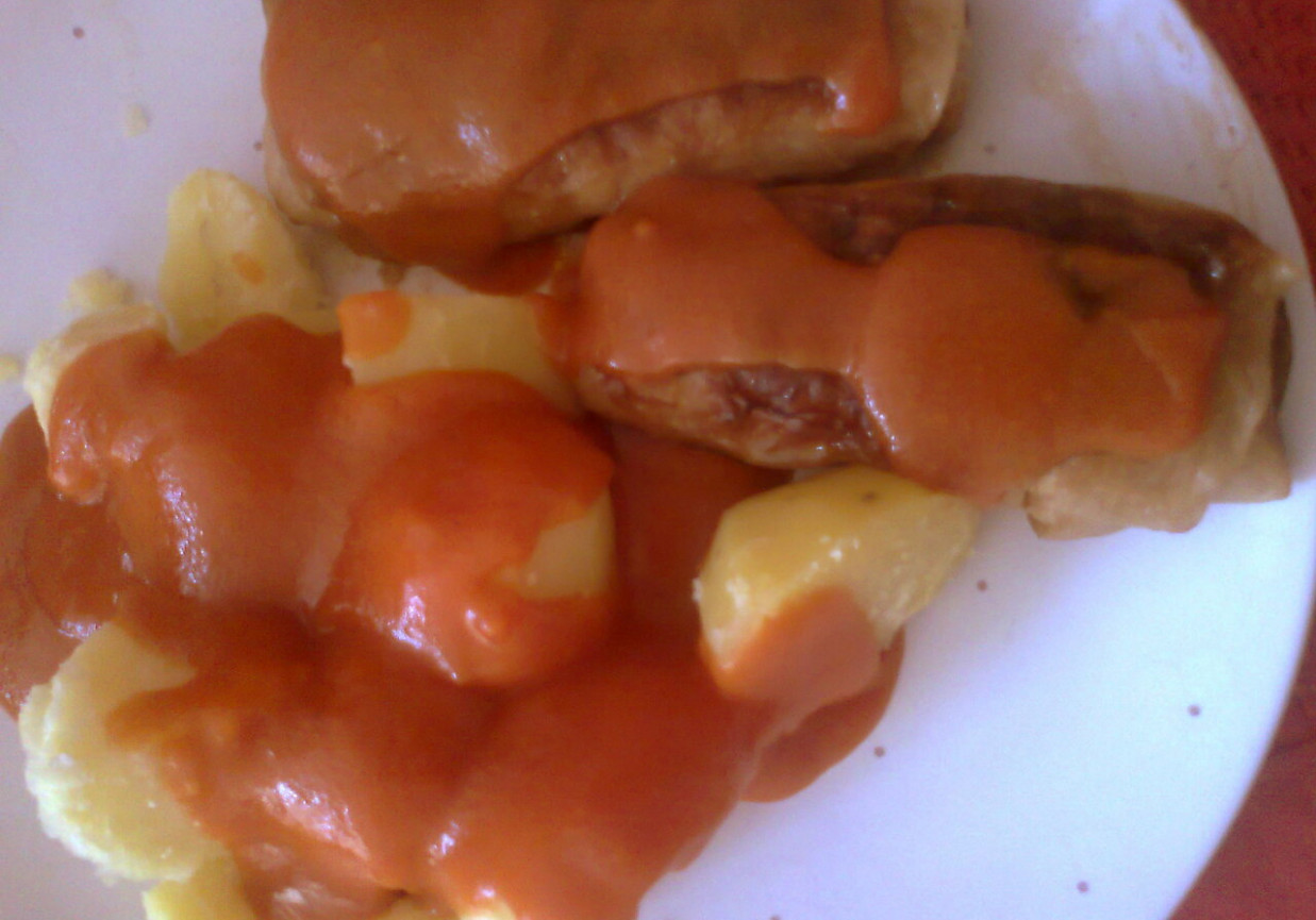 Gołąbki z sosem pomidorowym i kartoflami foto