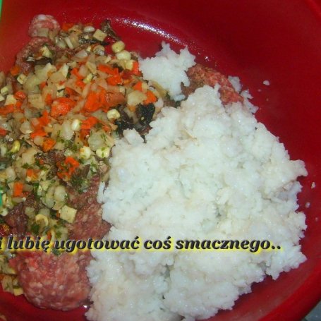Krok 1 - gołąbki z warzywami suszonymi w farszu mięsno-ryżowym... foto