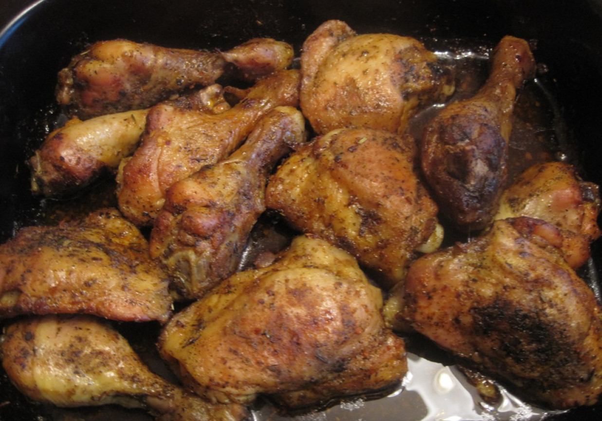 grillowane udka kurczaka w maryncie miodowej foto